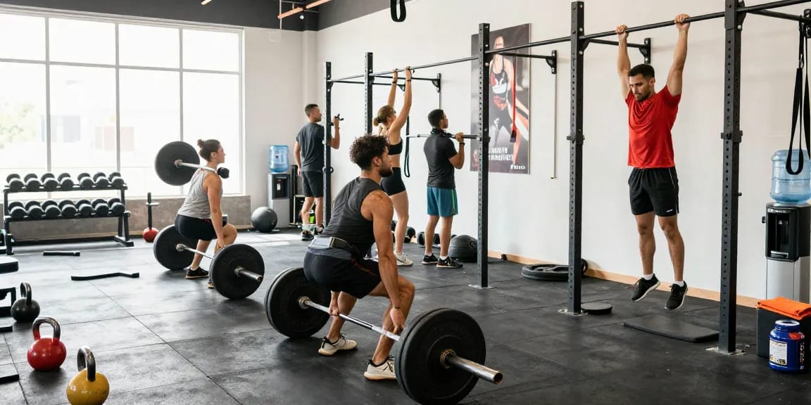 Kraftsportler, die in einem modernen Fitnessstudio trainieren und ihr Engagement für Fitness und Muskelwachstum im Anabolika Shop Deutschland zeigen.
