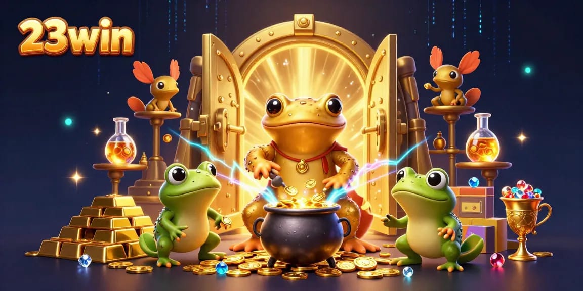 Experience the magic of 23win with a golden salamander alchemist and treasure galore!