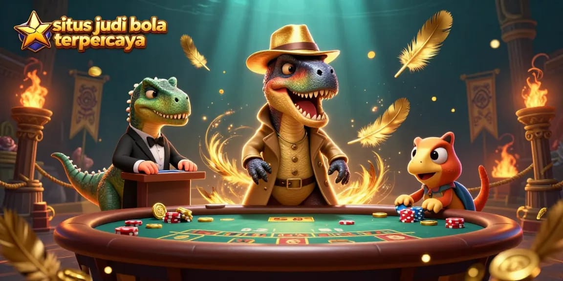 Experience thrilling betting action at situs judi bola terpercaya with this dynamic casino scene.