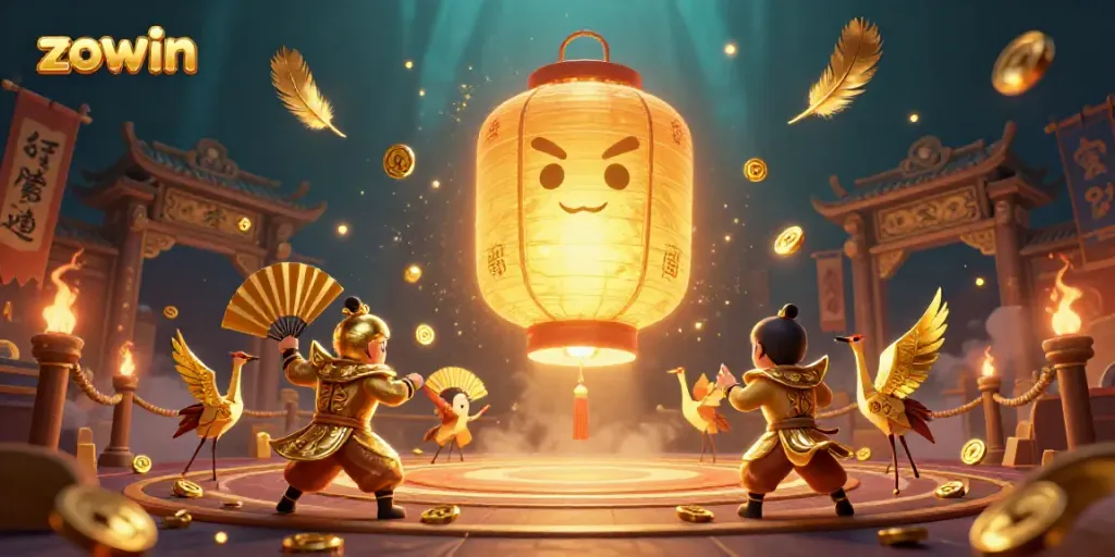 Engage in the thrilling action at the Zowin casino featuring vibrant characters and golden fortune elements.