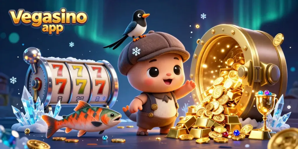 Play slots and win with fun graphics in the vegasino app showcasing vibrant casino elements.