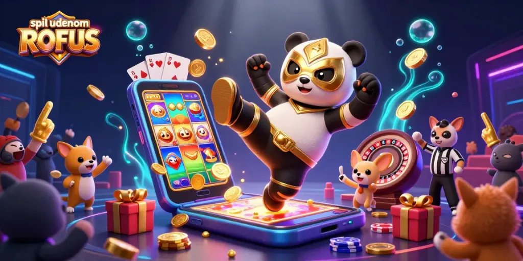 Engage in thrilling gameplay at spil uden om ROFUS with colorful slot games and festive casino elements.