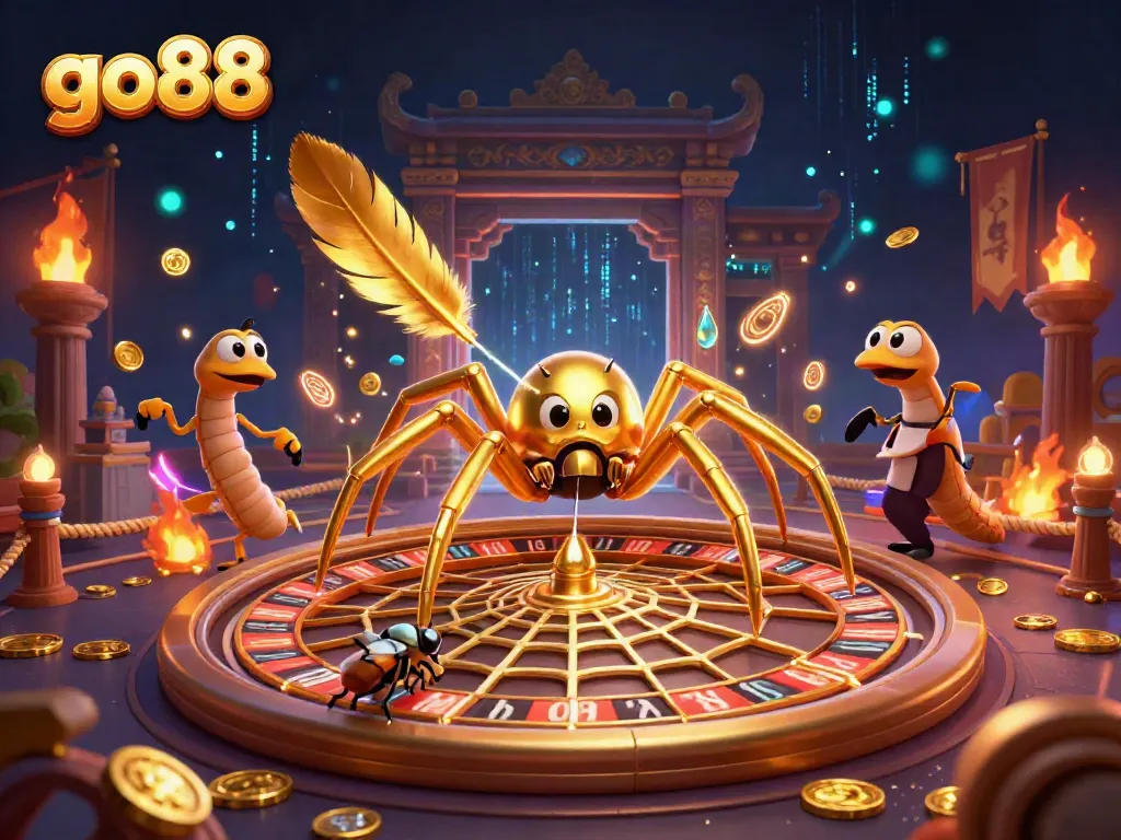 Spin the roulette wheel of fortune with go88, where a golden spider and centipede dealer bring excitement to the game.