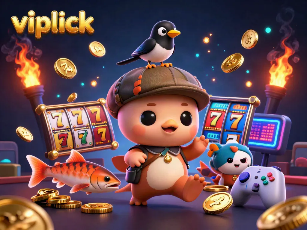 Experience thrilling game action at vipluck with exciting slots and colorful casino scenes.