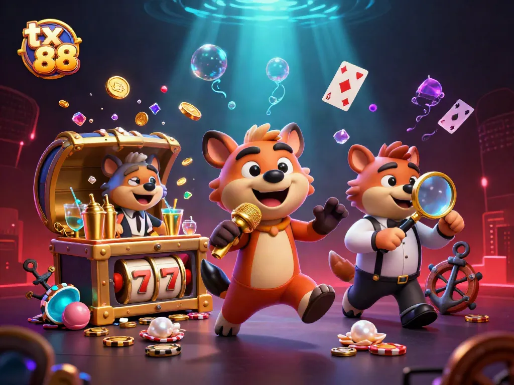 Engage in thrilling gameplay at tx 88 with lively hyenas and casino-themed elements.