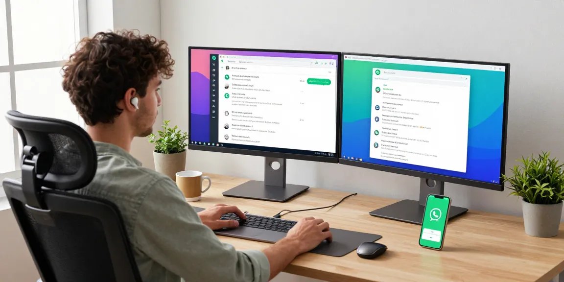 Active user engaging with WhatsApp電腦版 on a desktop, showcasing seamless communication.