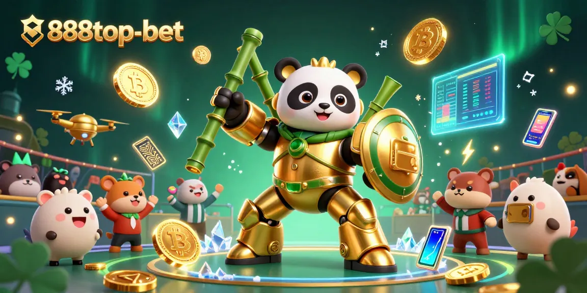 Engage in thrilling games at 888top-bet with neon crypto coins and casino elements.