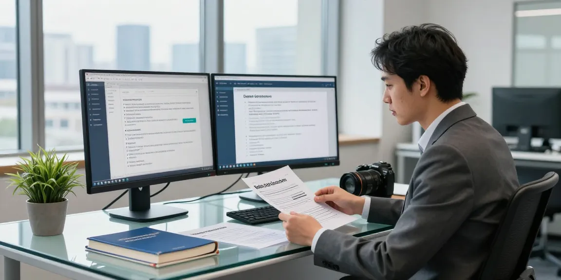 Startseite featuring a dedicated data protection officer at a modern office desk, ensuring compliance with GDPR regulations.