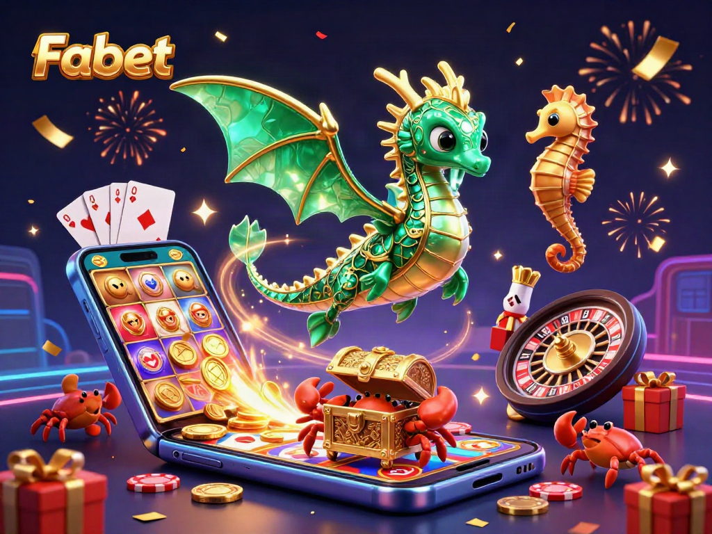 Immerse in Fabet's gaming world with vibrant characters and exhilarating casino elements.