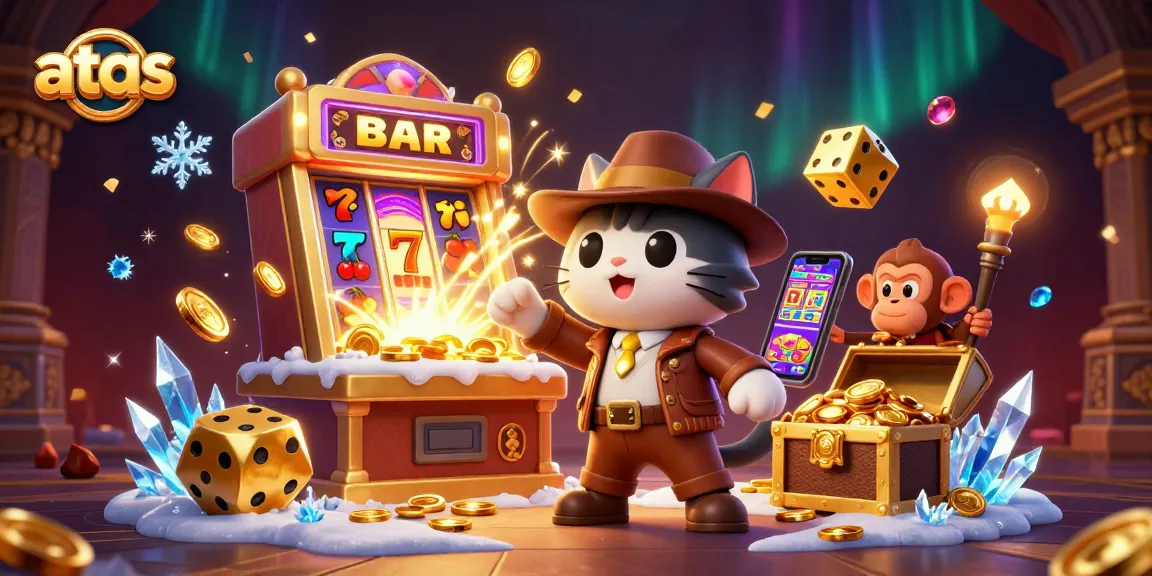Experience the thrill of atas as the explorer cat discovers treasures in a vibrant casino world.