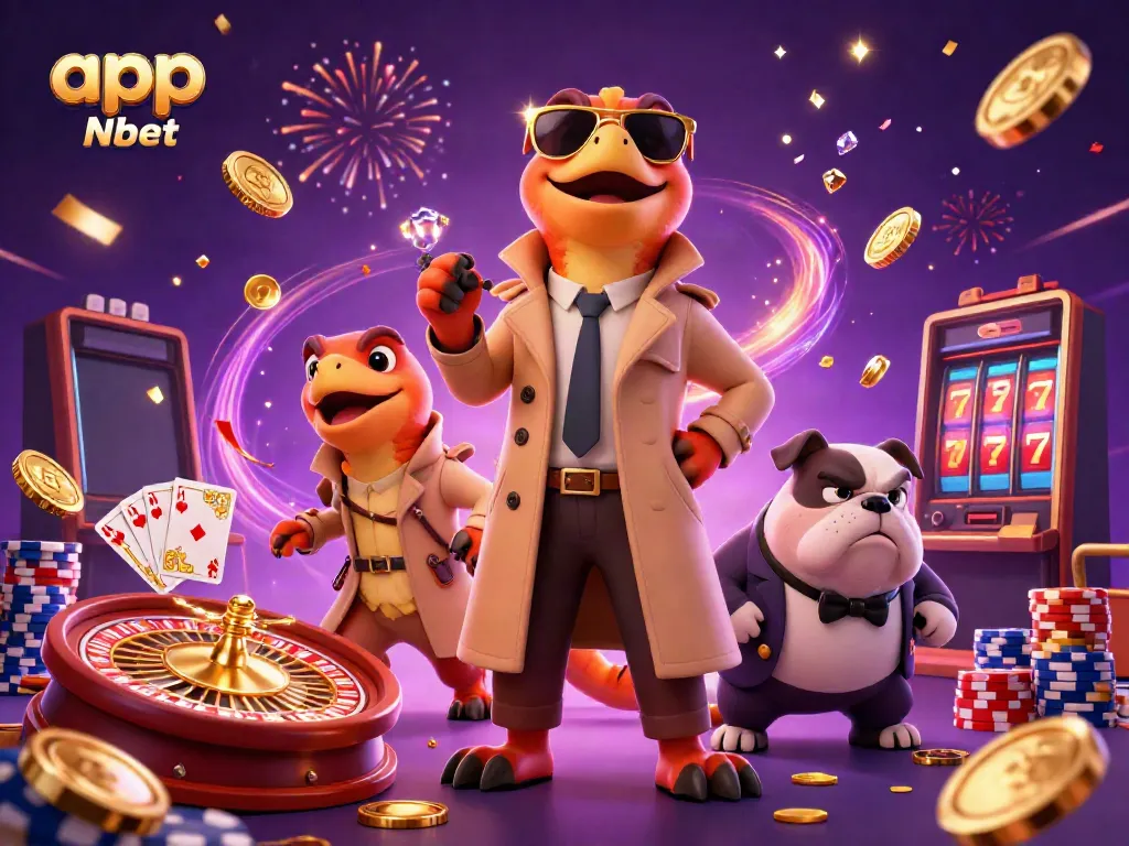 Engage with excitement in the app Nbet as raptors in disguise enter a VIP casino lounge.