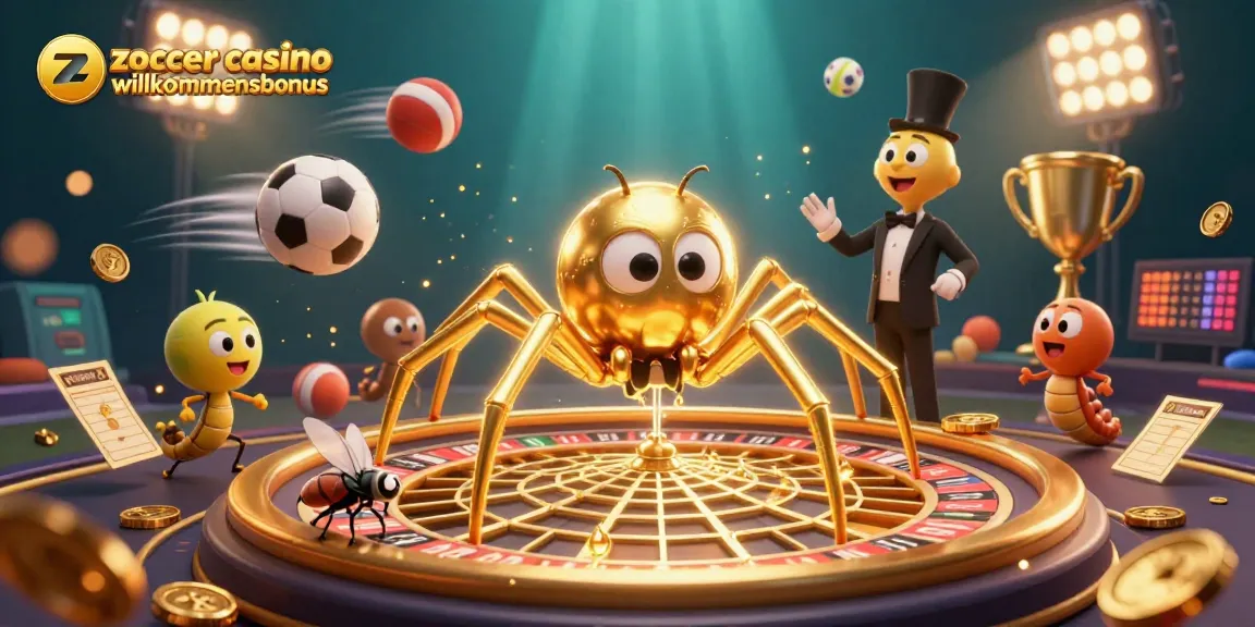 Experience the excitement of the zoccer casino willkommensbonus with dynamic betting visuals, including a roulette wheel and sports elements.