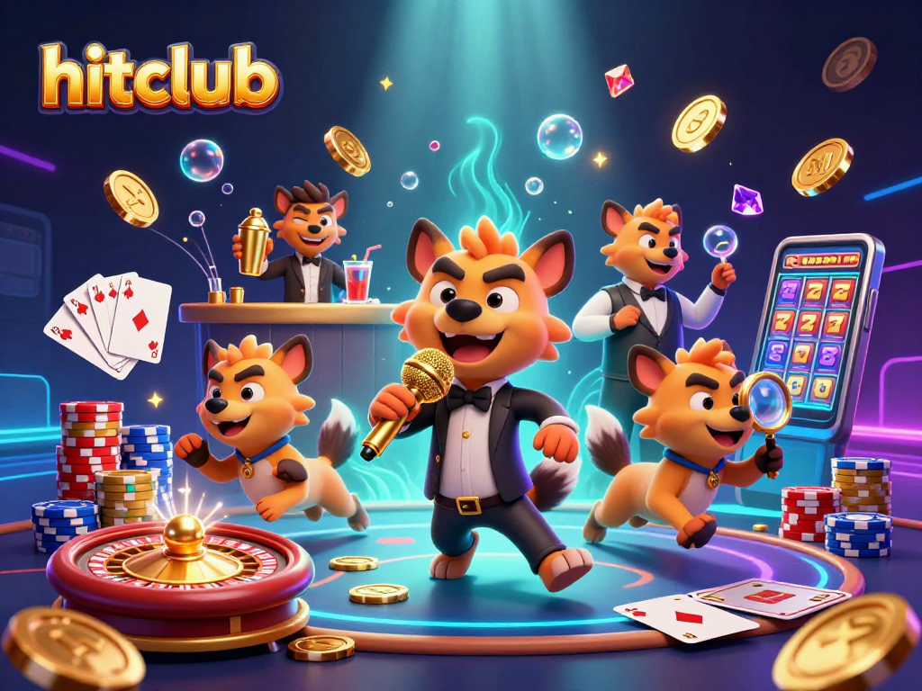 Engage in the spectacular hitclub casino experience with vibrant hyena characters and dynamic gambling elements.
