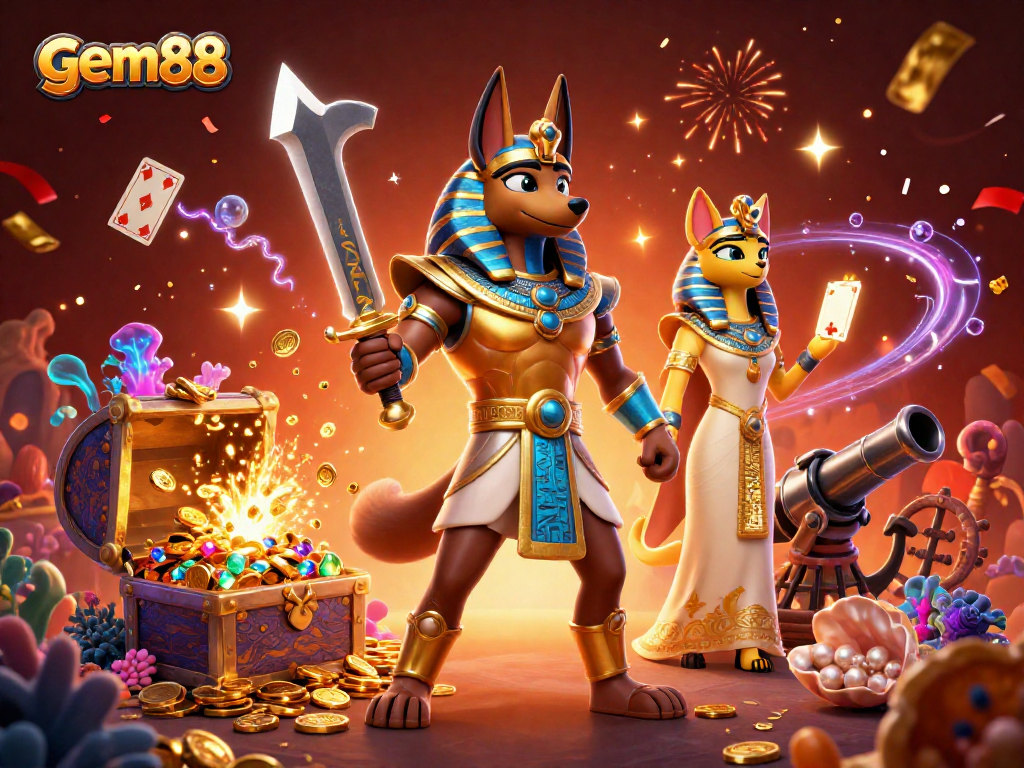 Join the excitement at gem88 with ancient Egyptian themes, rich colors, and energetic visuals