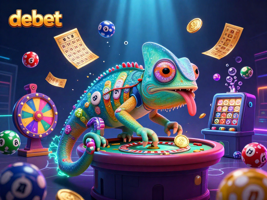 Win big at debet casino with colorful games and dynamic action in a vibrant 3D scene.