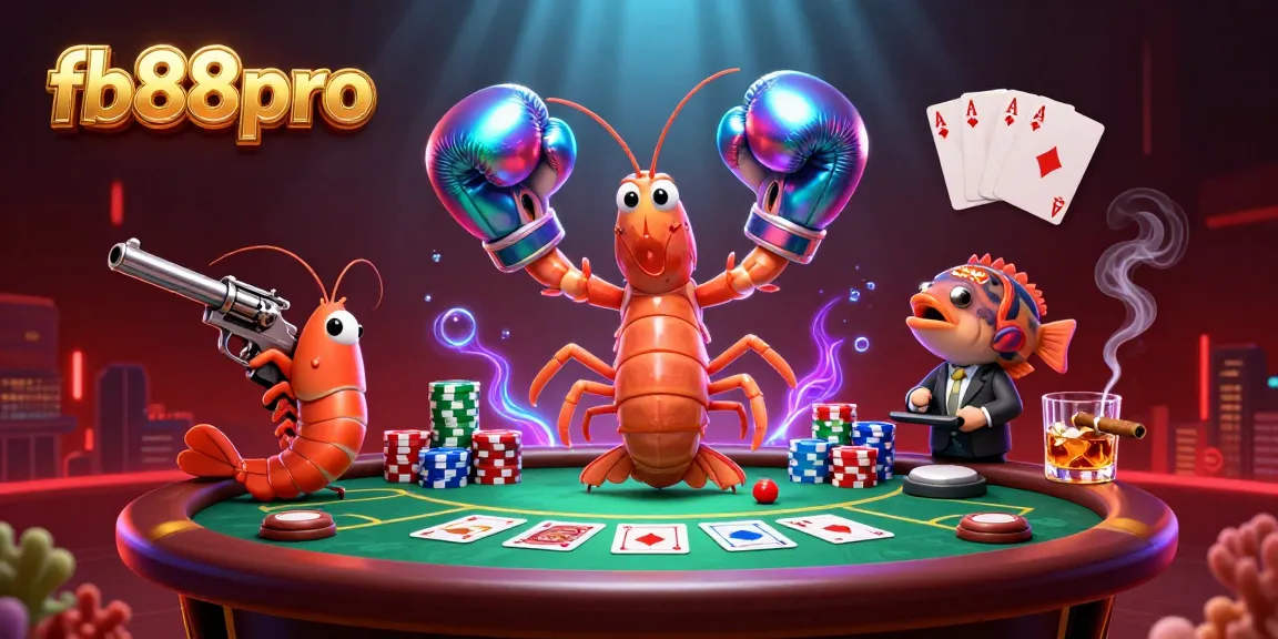 Engage in the thrilling action of fb88pro with a dynamic poker scene featuring lively underwater characters.