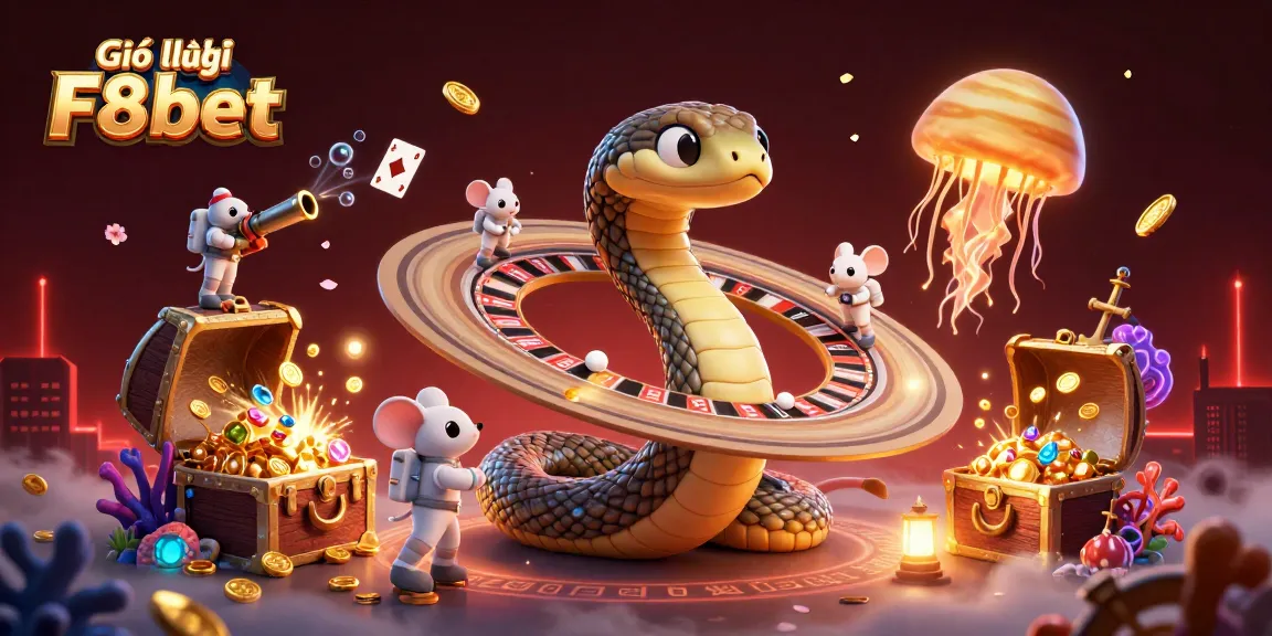 Engaging scene showcasing the Giới thiệu F8bet platform, featuring gamblers at a cosmic casino.
