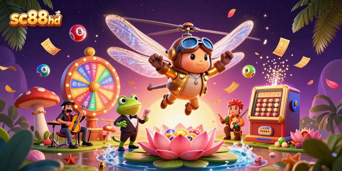 Experience the magic of sc88hd with a vibrant 3D casino scene featuring dynamic games and lively characters.