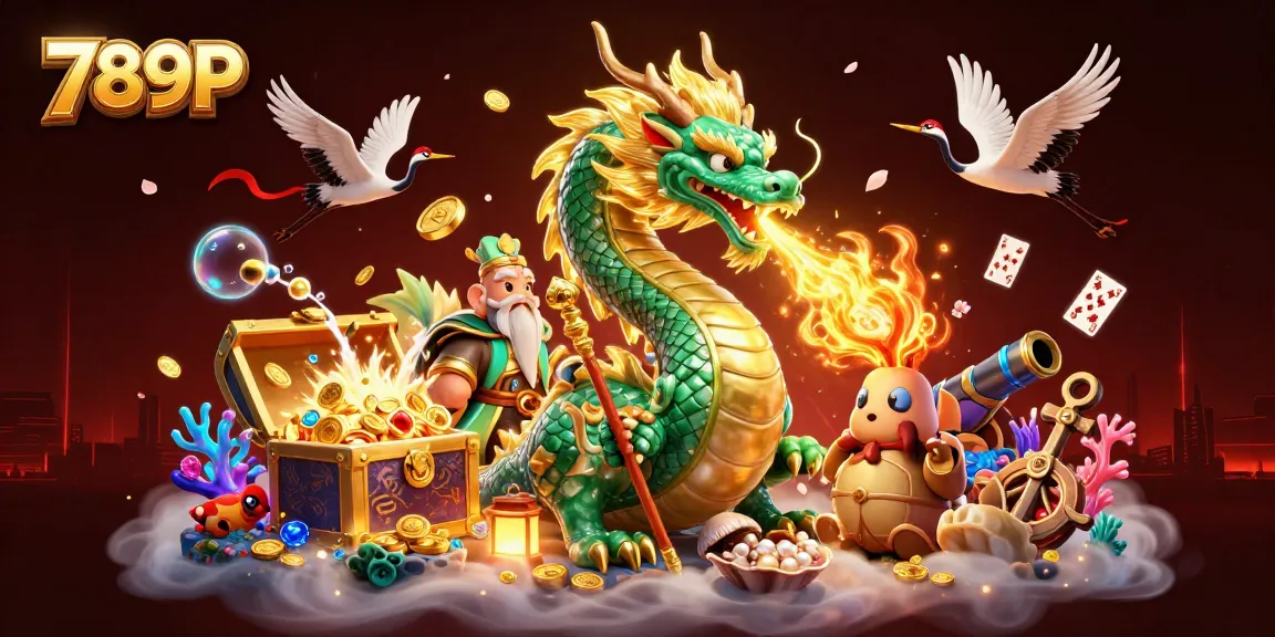 Experience thrilling wins with 789P in this dynamic 3D illustration featuring casino elements.
