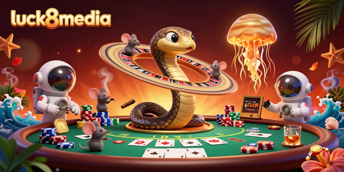 Engage with luck8media's vibrant online gaming scene featuring astronauts and cosmic themes.