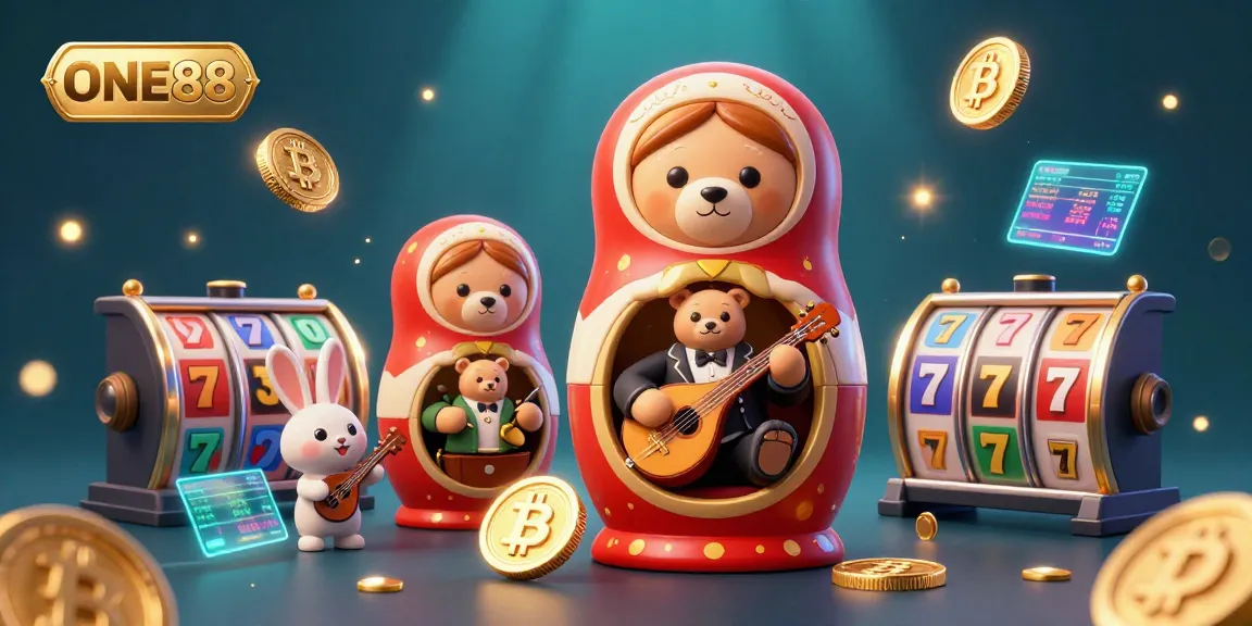 Experience the excitement of ONE88 with a vibrant 3D illustration showcasing key casino elements.