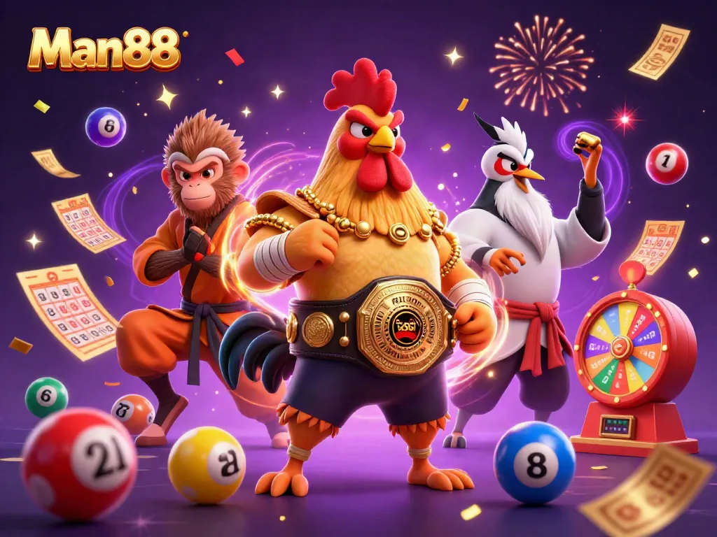 Experience the thrill of wagering at Man88 with vibrant lottery elements and dynamic actions.