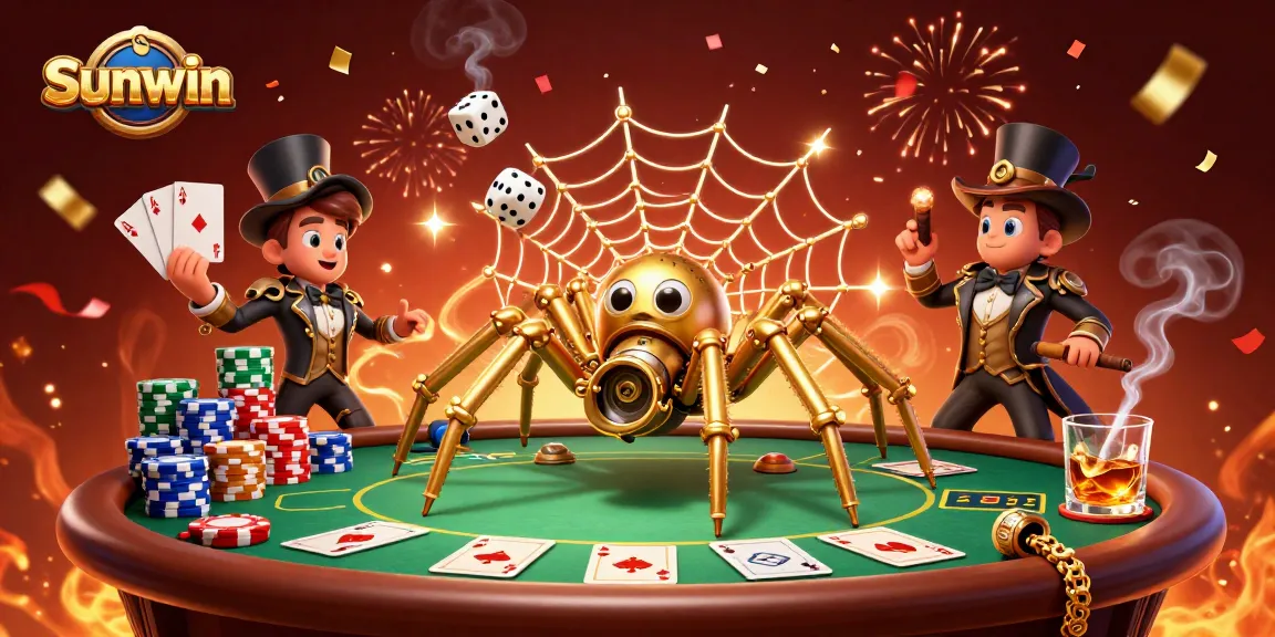 Sunwin engages players with captivating casino action featuring steampunk characters in a vibrant setting.
