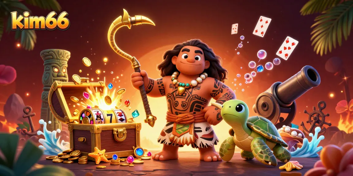 Engage with the thrilling adventure of kim66, featuring a Polynesian demigod in a vibrant casino world.