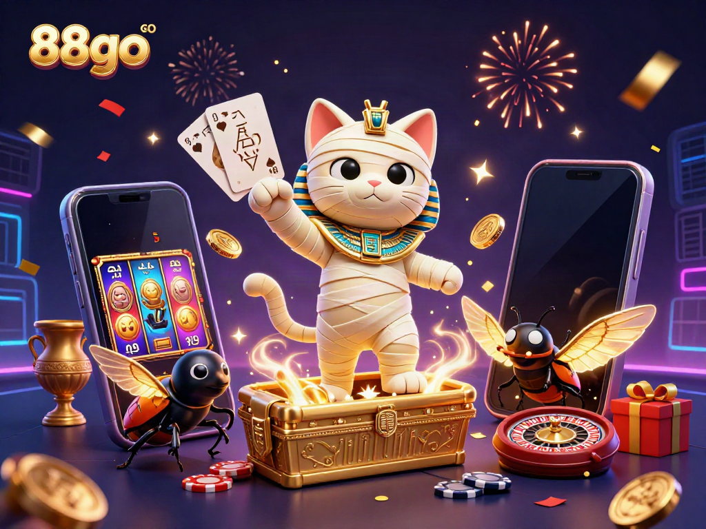 Experience exciting games at 88go with the vibrant Egyptian-themed casino scene.