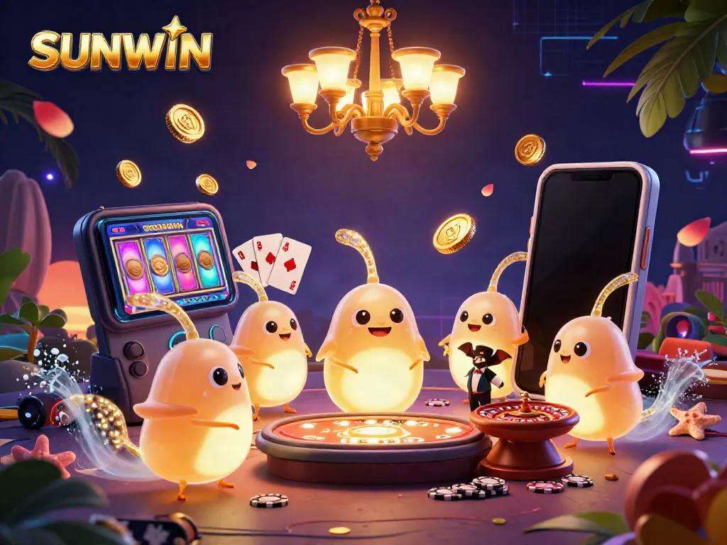 SUNWIN invites players to enjoy a vibrant cave casino atmosphere with glowworms and a bat dealer.