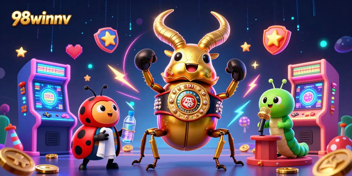 Bet big with 98winnv at this vibrant 3D digital casino illustration, showcasing dynamic gaming.