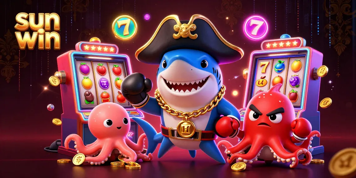 Spin and win at sun win with captivating 3D characters engaging in a vibrant casino scene.